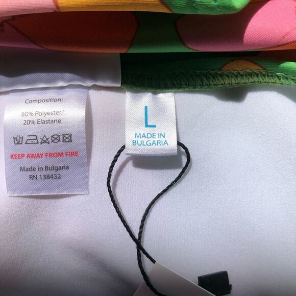 ModCloth x Marisol Muro NIP Green Petals Cats Sara High-Waisted Bikini Bottom LG - Picture 9 of 14